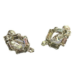 Designer, Weiss earrings, Screw backs, Crystals, Marquise, Baguettes, Vintage